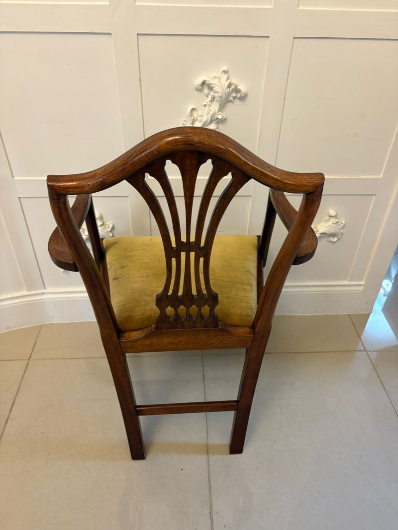 Quality Set of 12 Antique Mahogany Hepplewhite Style Dining Chairs